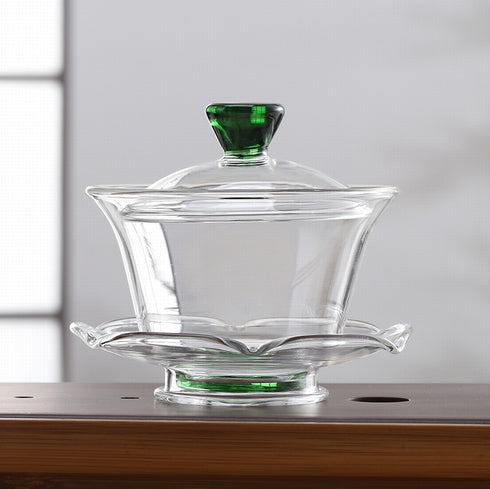 シリコン製ガラス蓋碗(青・赤・緑・透明)