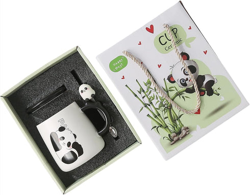 パンダ柄マグカップ ティースプーン・フタ付き